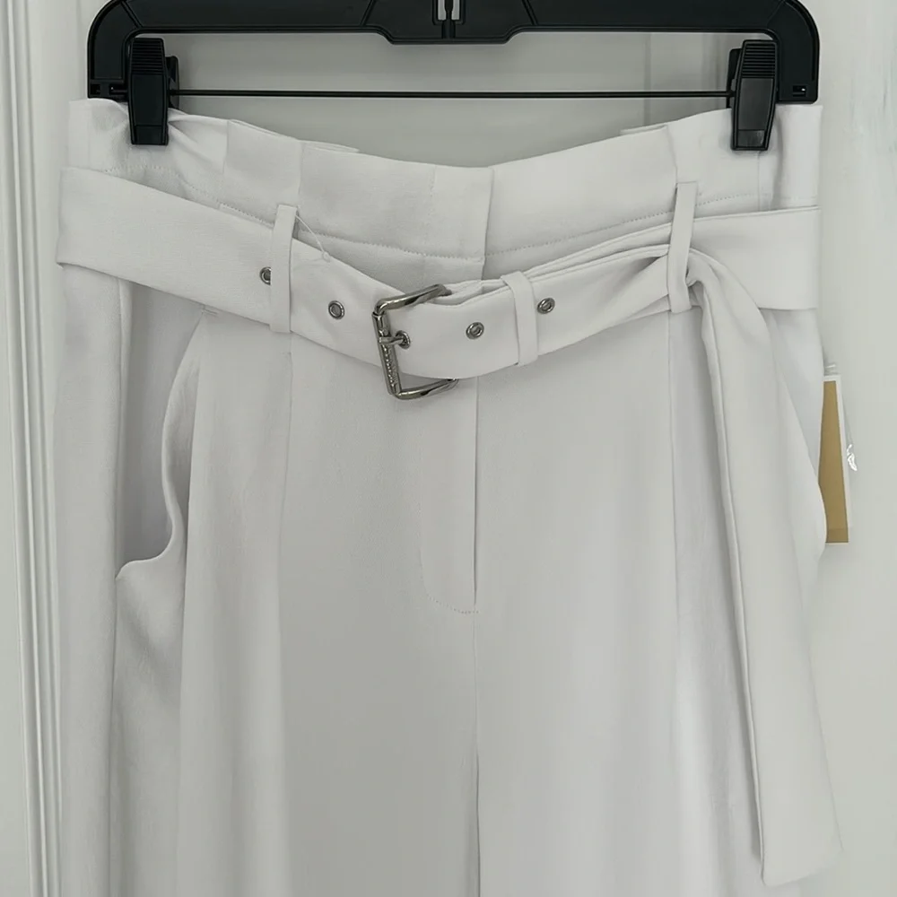 New Michael Kors belted crepe trousers